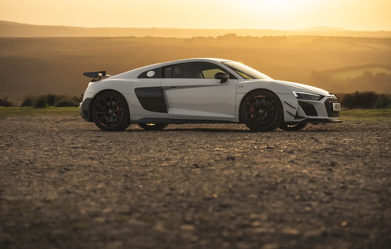 Photo wallpaper Audi, side view, R8, Audi R8 Coupe V10 GT RWD