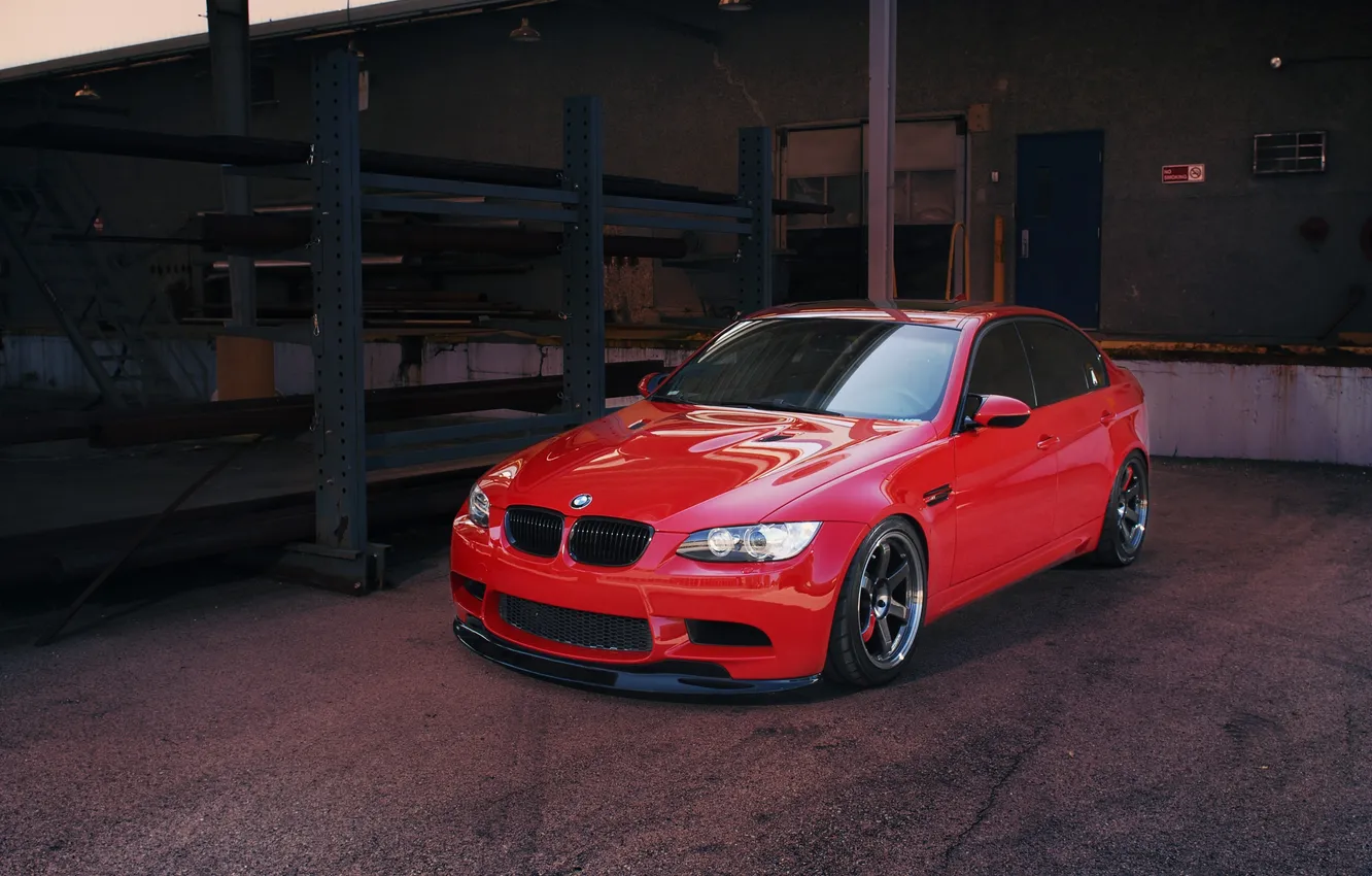 Photo wallpaper red, BMW, shadow, red, Luke, E90, tinted, bmw.m3