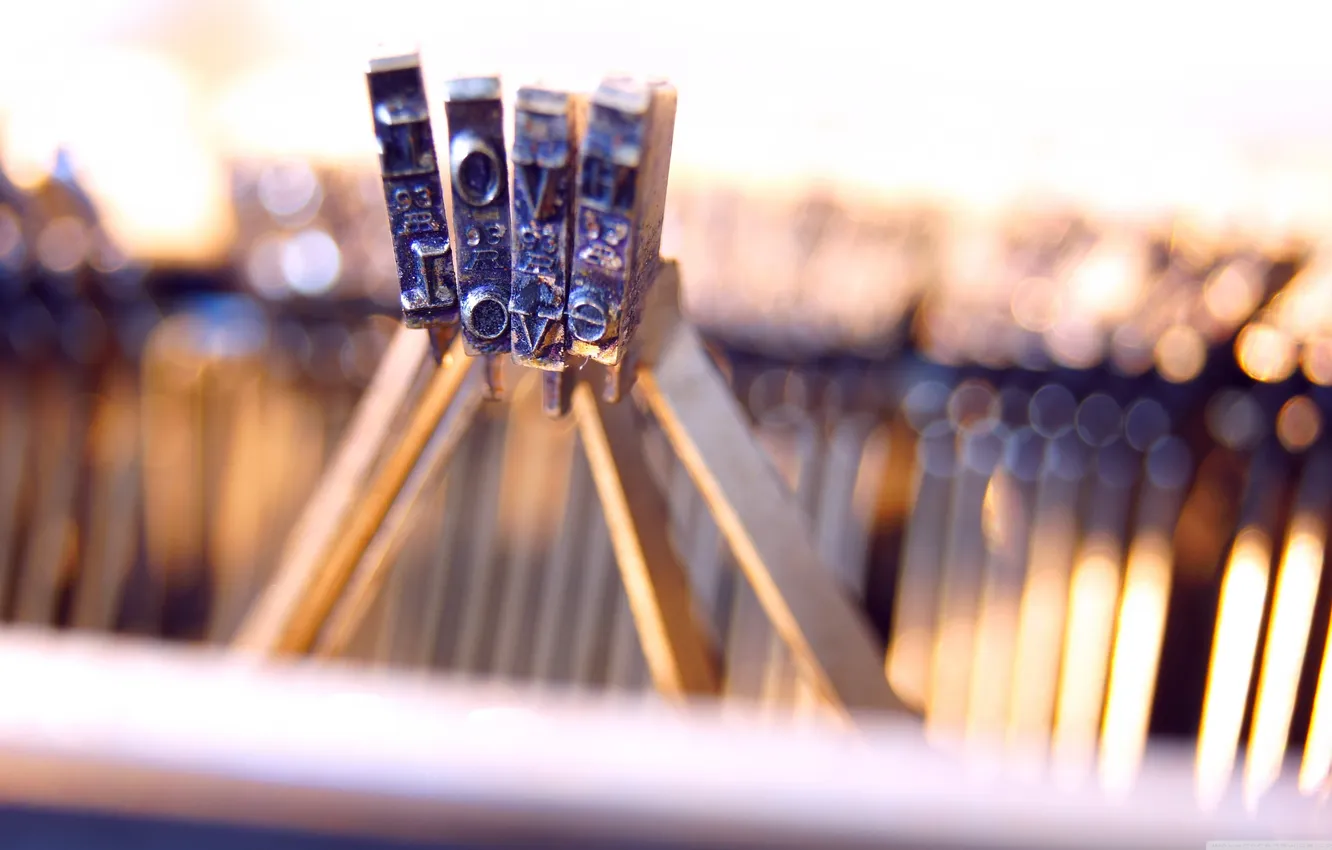 Photo wallpaper typing, love, Machine