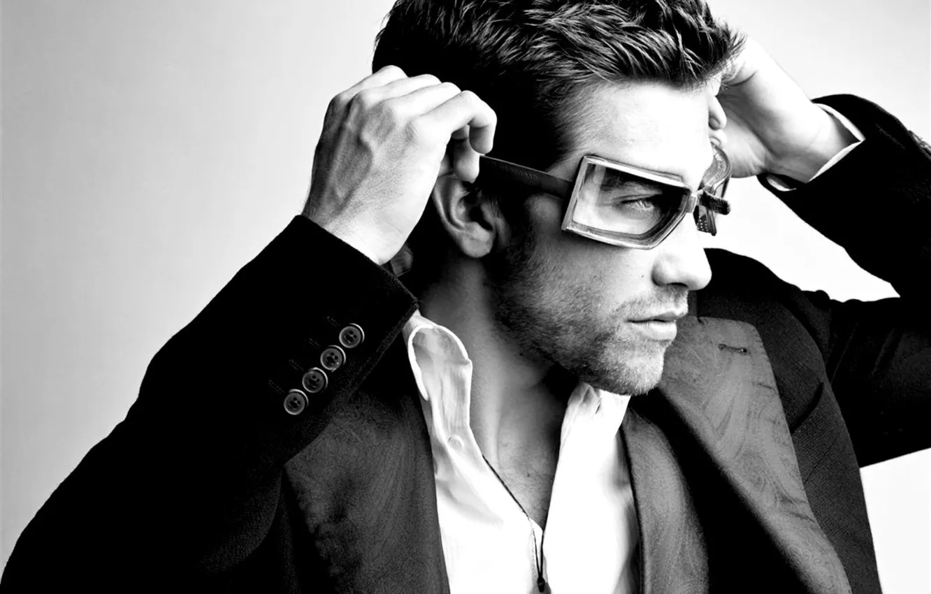 Photo wallpaper style, actor, black and white, Jake Gyllenhaal