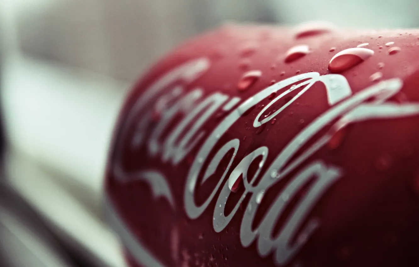 Photo wallpaper drops, macro, photo, background, Wallpaper, Bank, drink, coca-cola