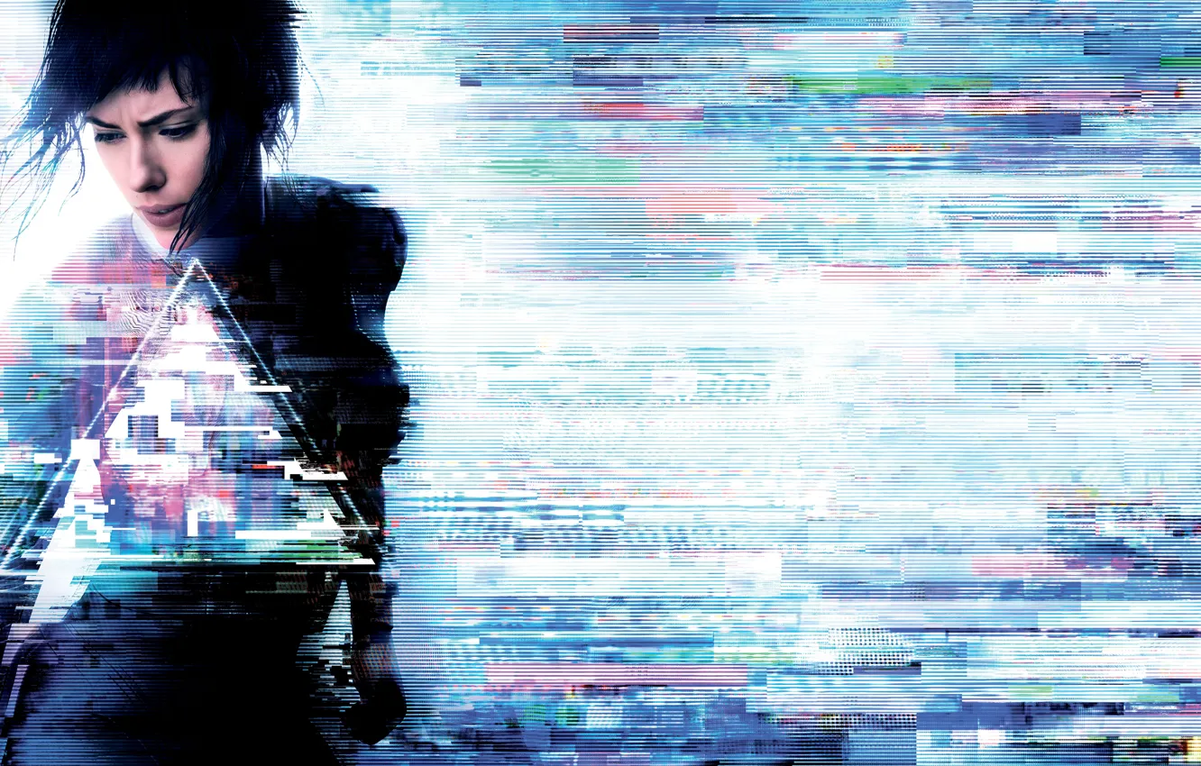 Photo wallpaper Scarlett Johansson, cinema, logo, mecha, anime, hi-tech, movie, Ghost in the Shell