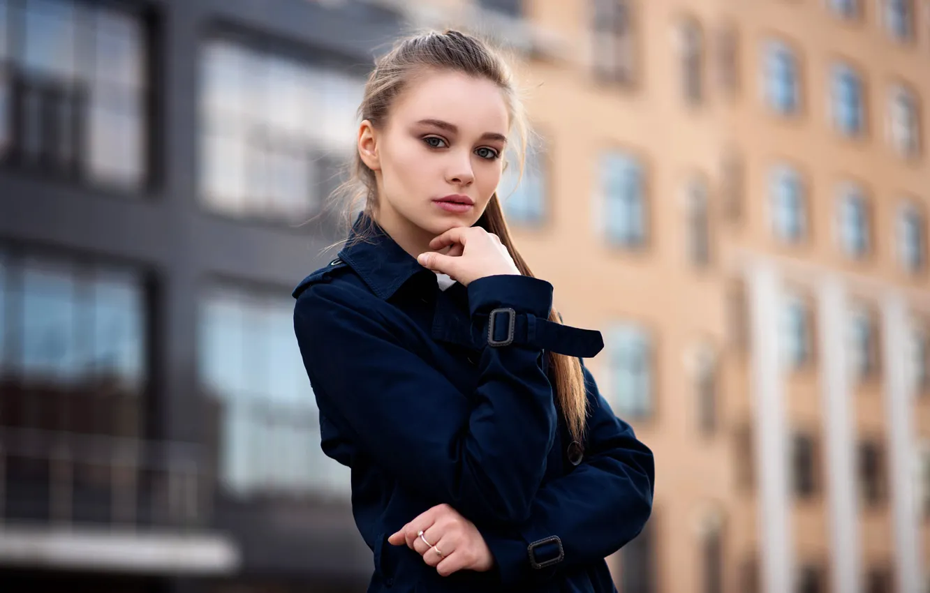 Photo wallpaper the city, portrait, the beauty, cloak, Julia