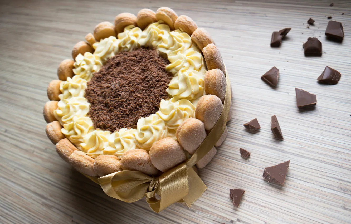 Photo wallpaper chocolate, cookies, tape, cake, cream, biscuit, Savoiardi
