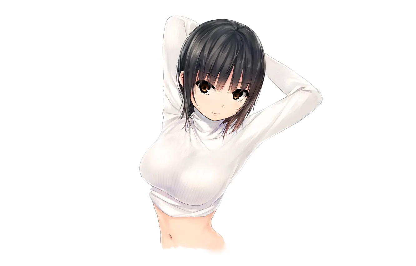 Photo wallpaper girl, sexy, anime, beautiful, short hair, pretty, attractive, handsome