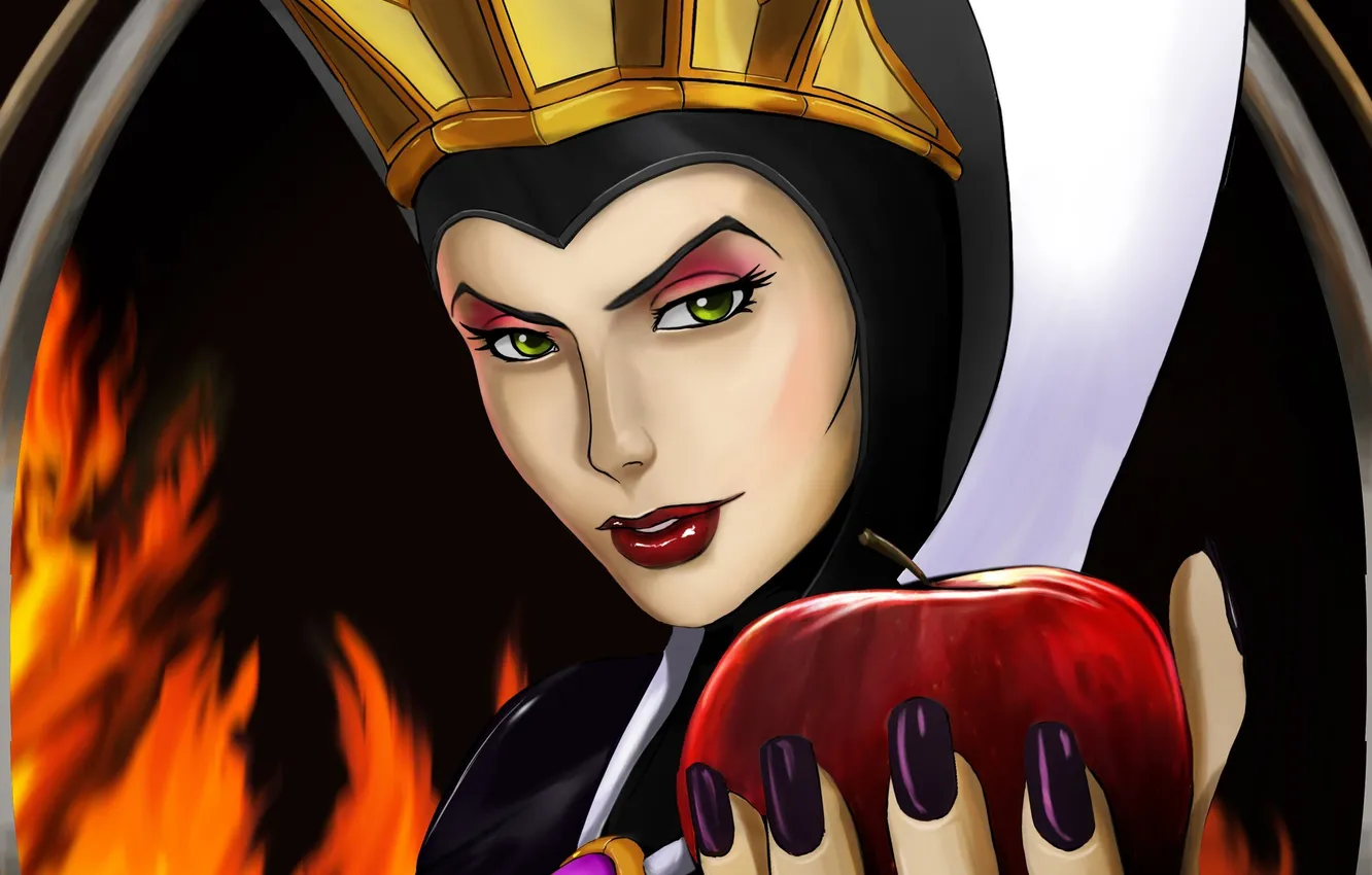 Photo wallpaper apples, cartoon, Queen, queen, Disney, Snow White and The Seven Dwarfs, Snow white and the …