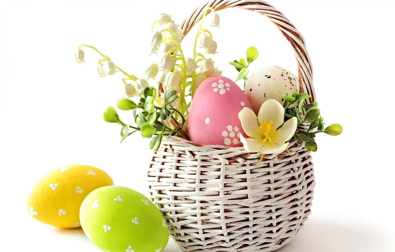 Photo wallpaper basket, eggs, spring, Easter, easter