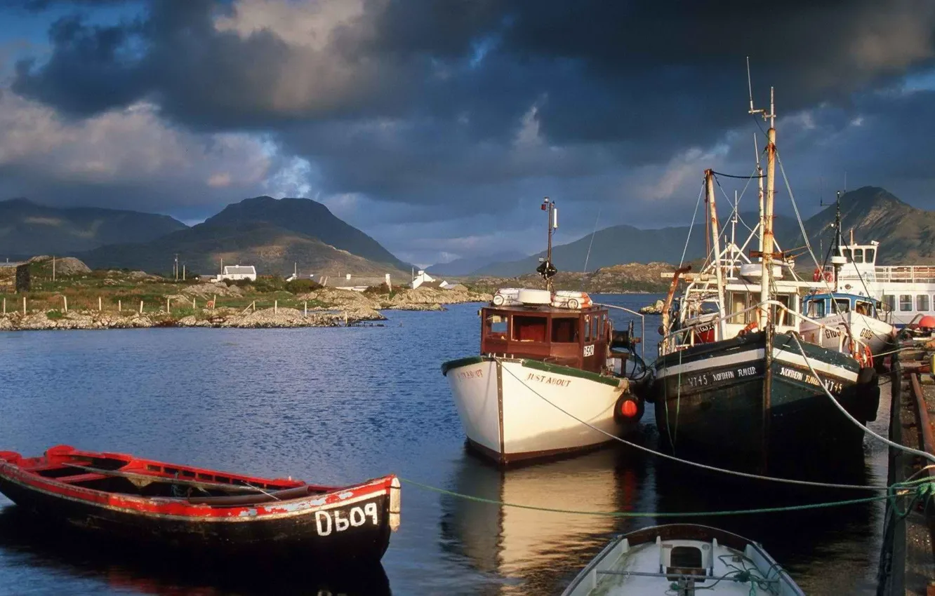 Photo wallpaper sea, the city, boat, Marina, Ireland