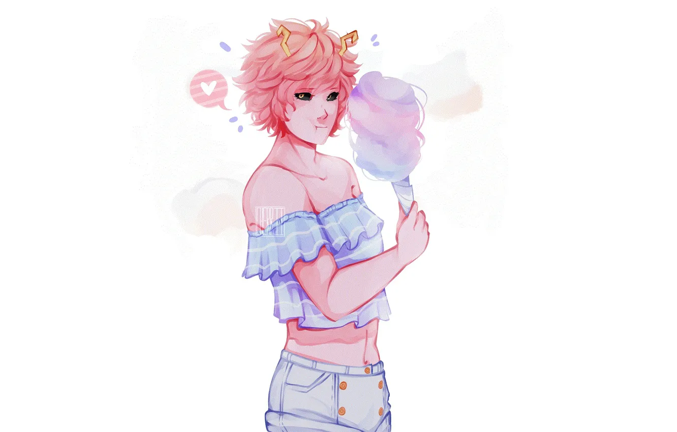 Photo wallpaper girl, cotton candy, Boku no Hero Academy, My Hero Academia, My heroic academia, Ashido Mina
