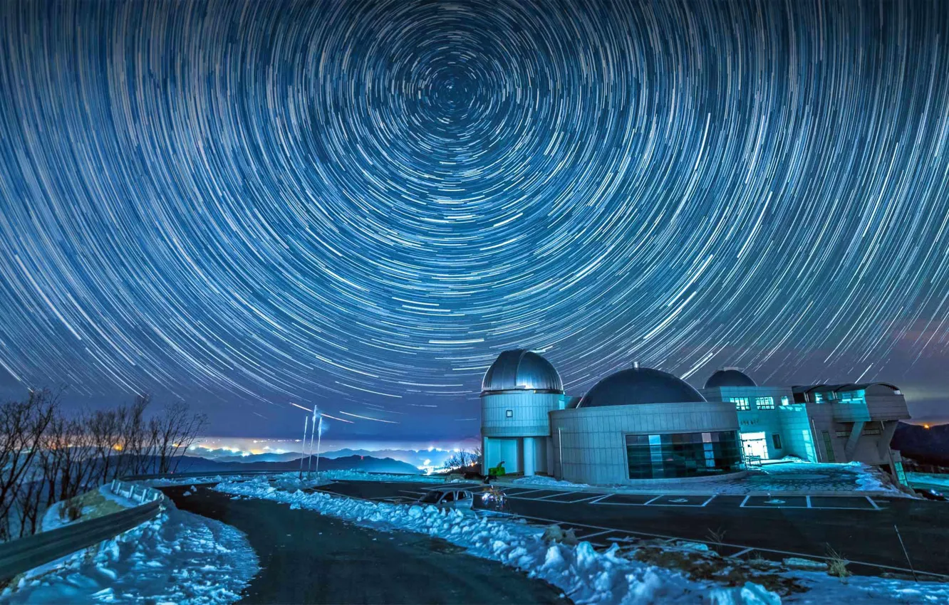 Photo wallpaper the sky, stars, night, Observatory, South Korea, Gangwon-do, For Gyeong-chul