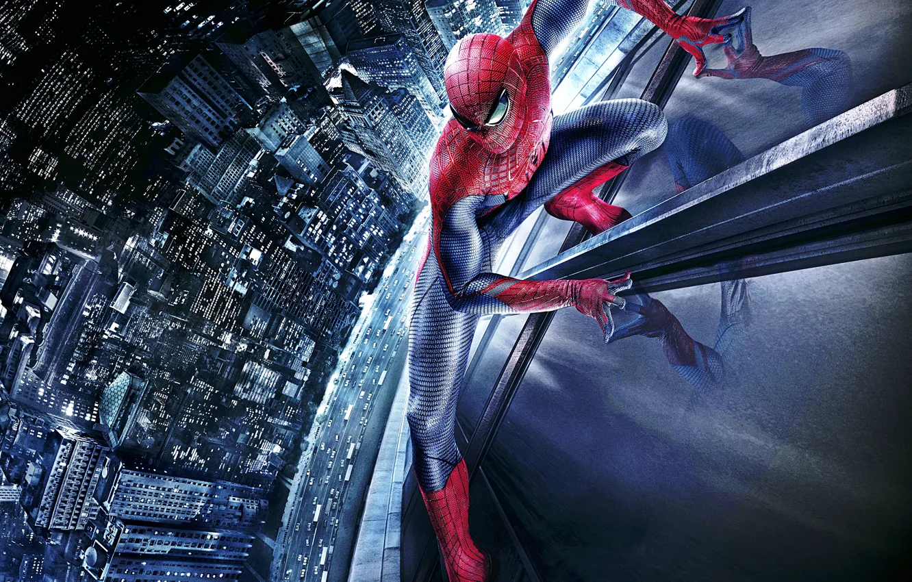 Wallpaper car, city, wallpaper, art, spider man, building, the amazing ...