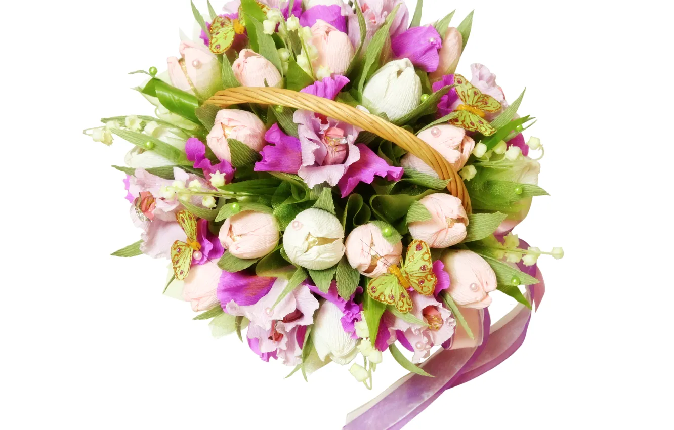 Photo wallpaper flowers, photo, bouquet, tulips, Orchid