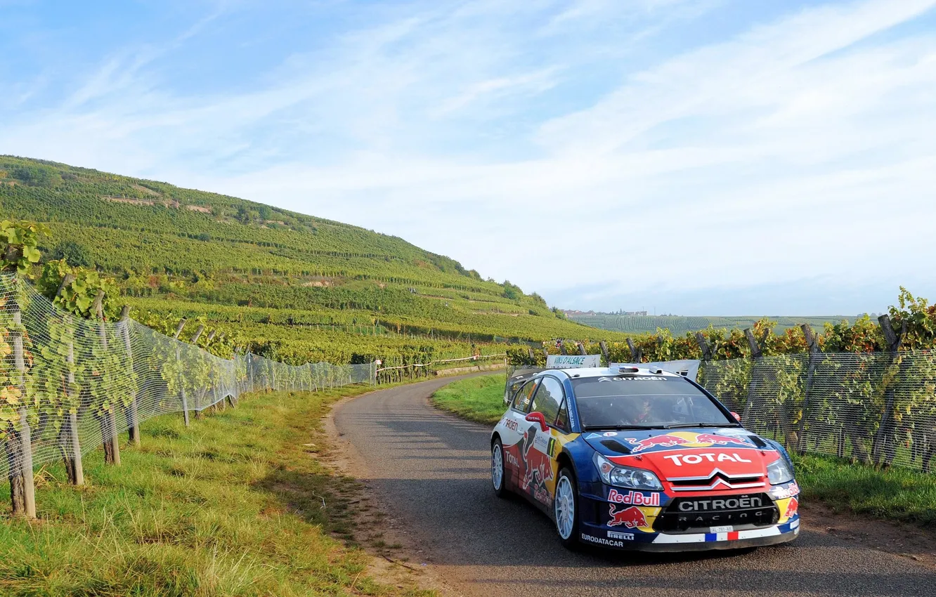 Photo wallpaper asphalt, race, grapes, Citroen, DS3, WRC, Rally, Sebastien Loeb