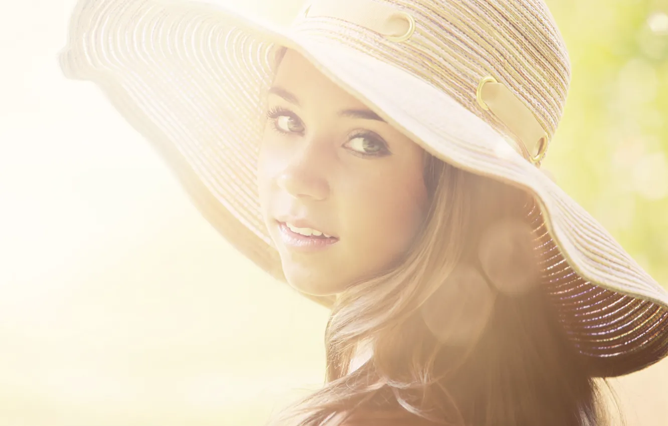 Photo wallpaper look, girl, portrait, hat