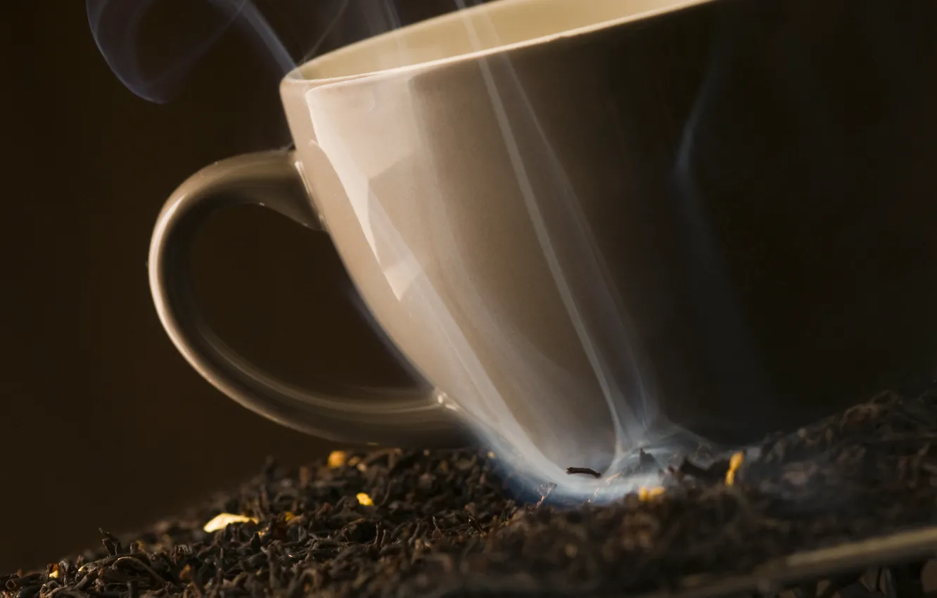 Photo wallpaper coffee, Cup, smoke
