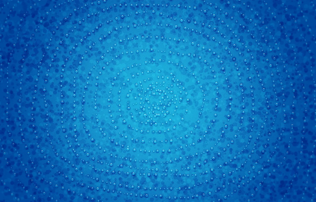 Photo wallpaper drops, circles, blue