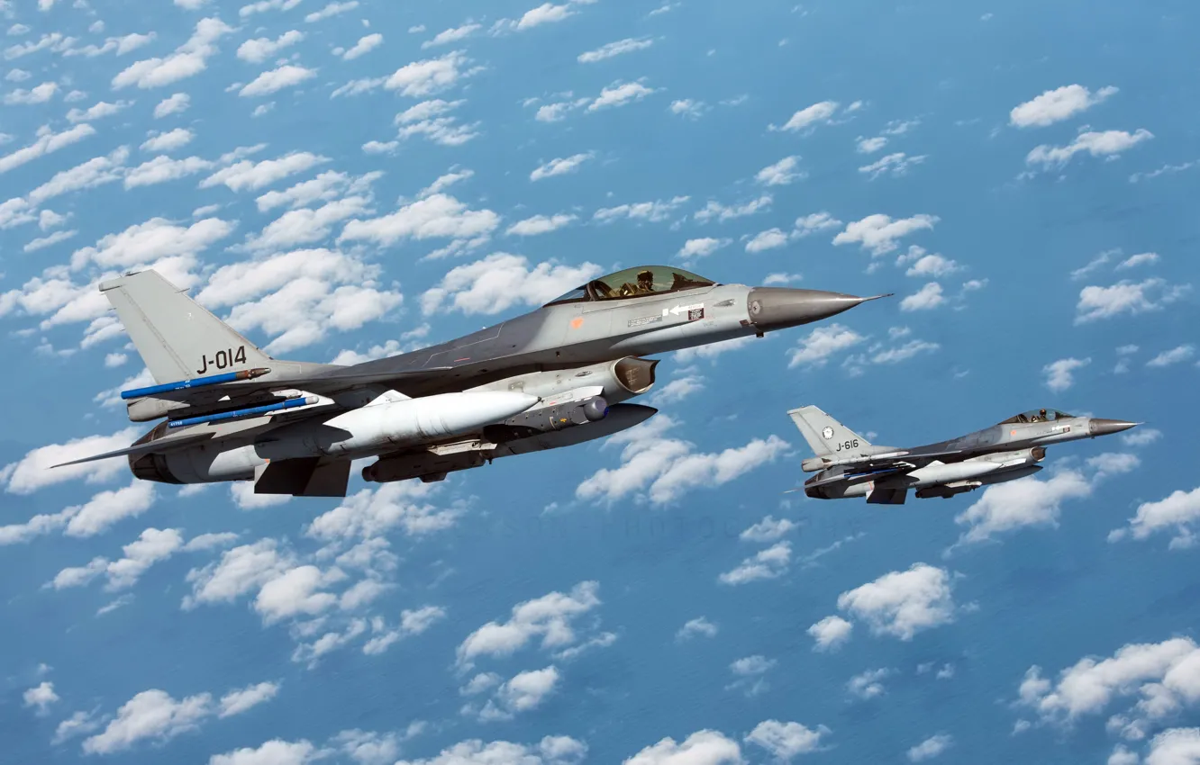 Photo wallpaper Fighting Falcon, F-16AM, Netherlands Air Force
