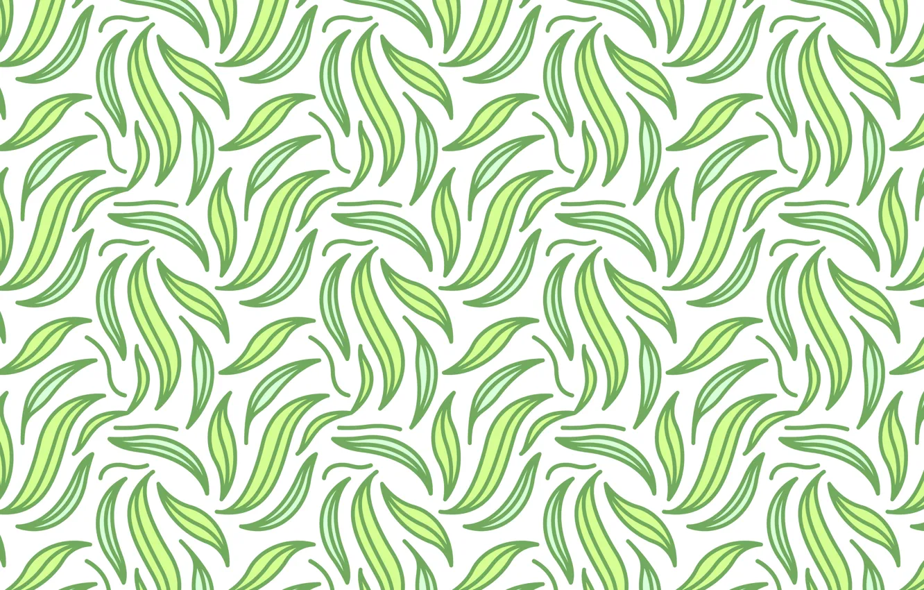 Photo wallpaper white, background, green, background, pattern, leaves, seamless
