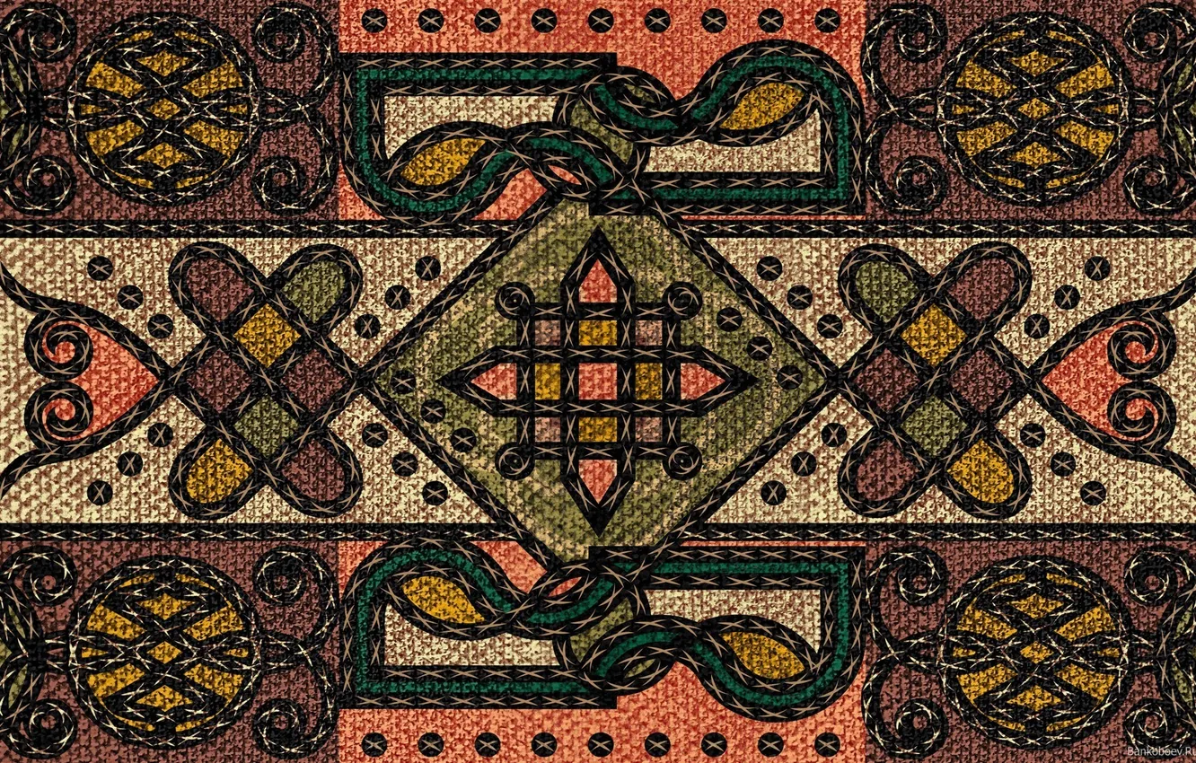 Photo wallpaper carpet, braided, Tibetan