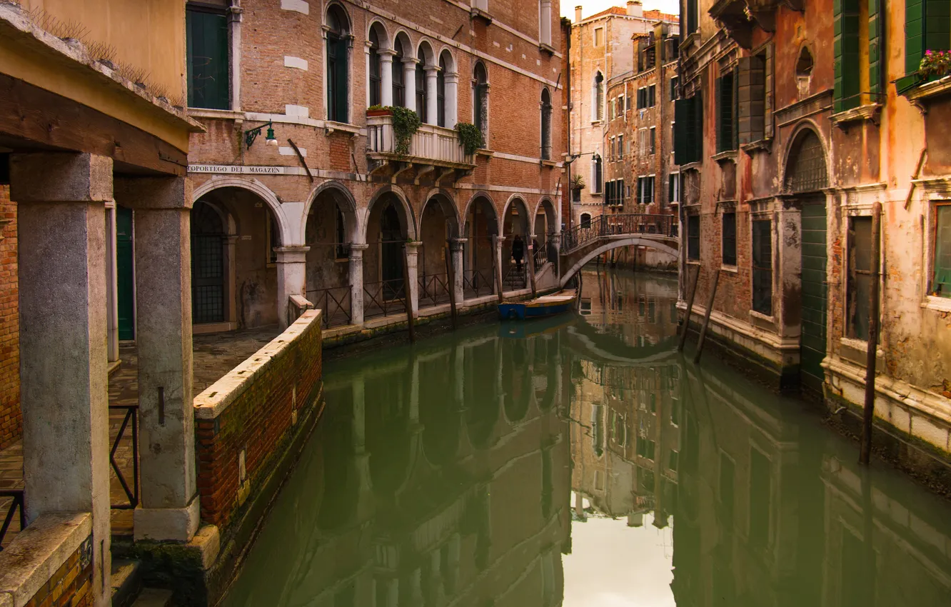 Photo wallpaper bridge, home, Italy, Venice, channel
