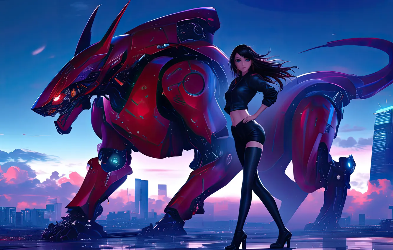 Photo wallpaper military, Cyberpunk, aid