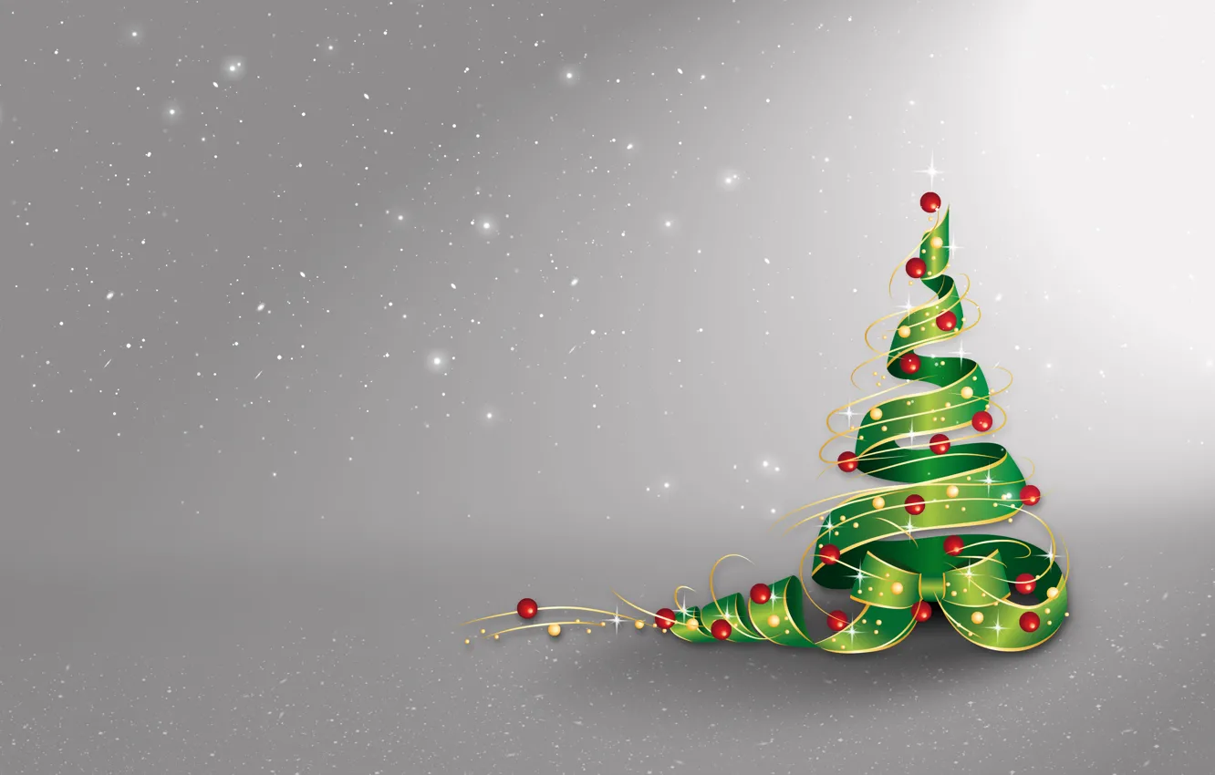 Photo wallpaper stars, balls, snow, decoration, holiday, Christmas, New year, Tree