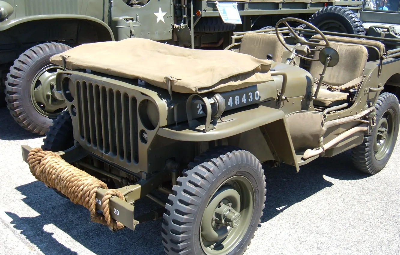 Photo wallpaper car, USA, army, Jeep