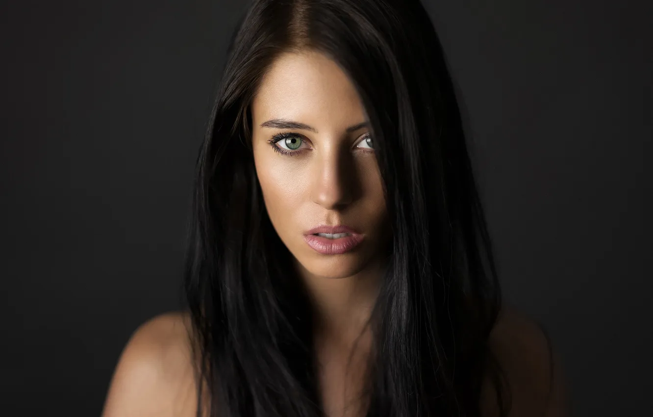 Photo wallpaper look, background, model, portrait, makeup, brunette, hairstyle, beauty