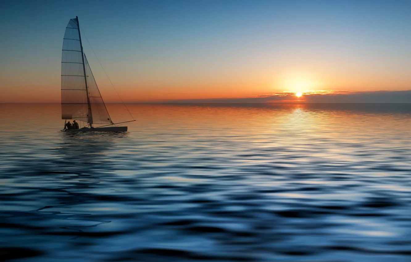 Photo wallpaper wave, the sky, freedom, the sun, clouds, sunset, the ocean, stay