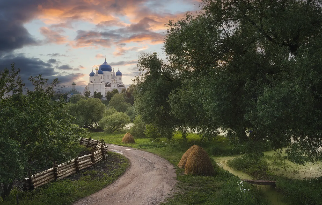 Photo wallpaper nature, Church, path, Alexander Kostenko