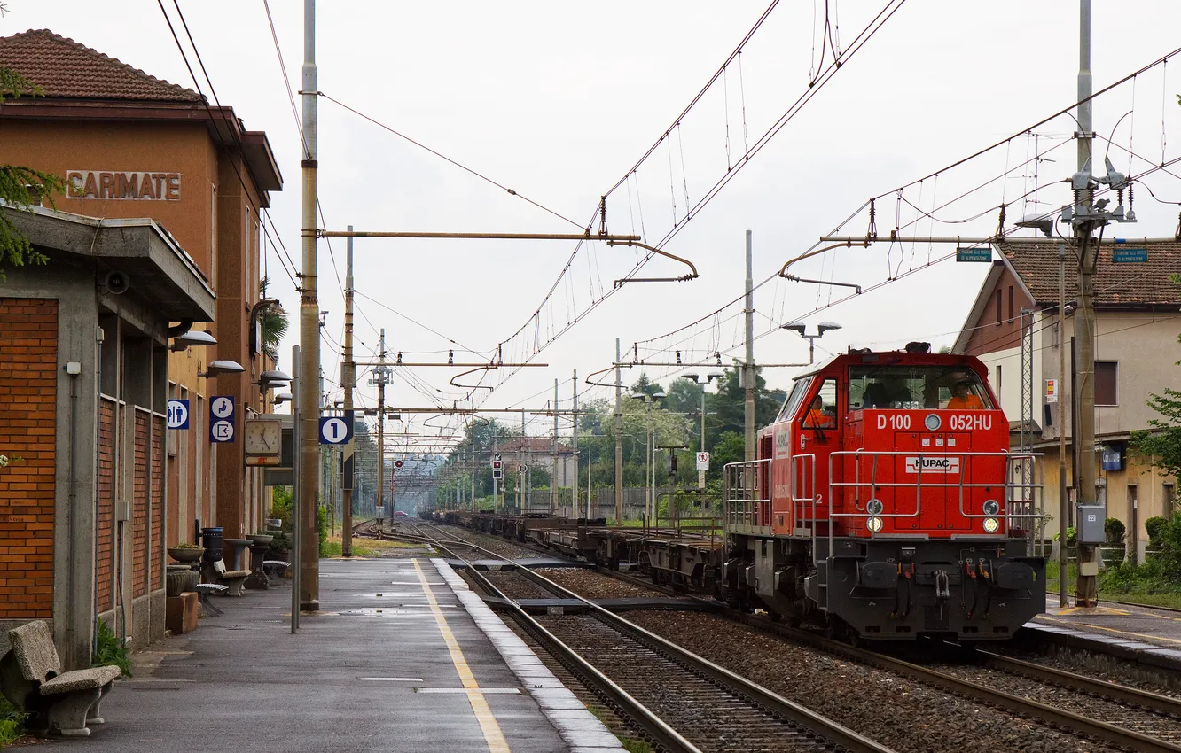 Photo wallpaper train, station, platform