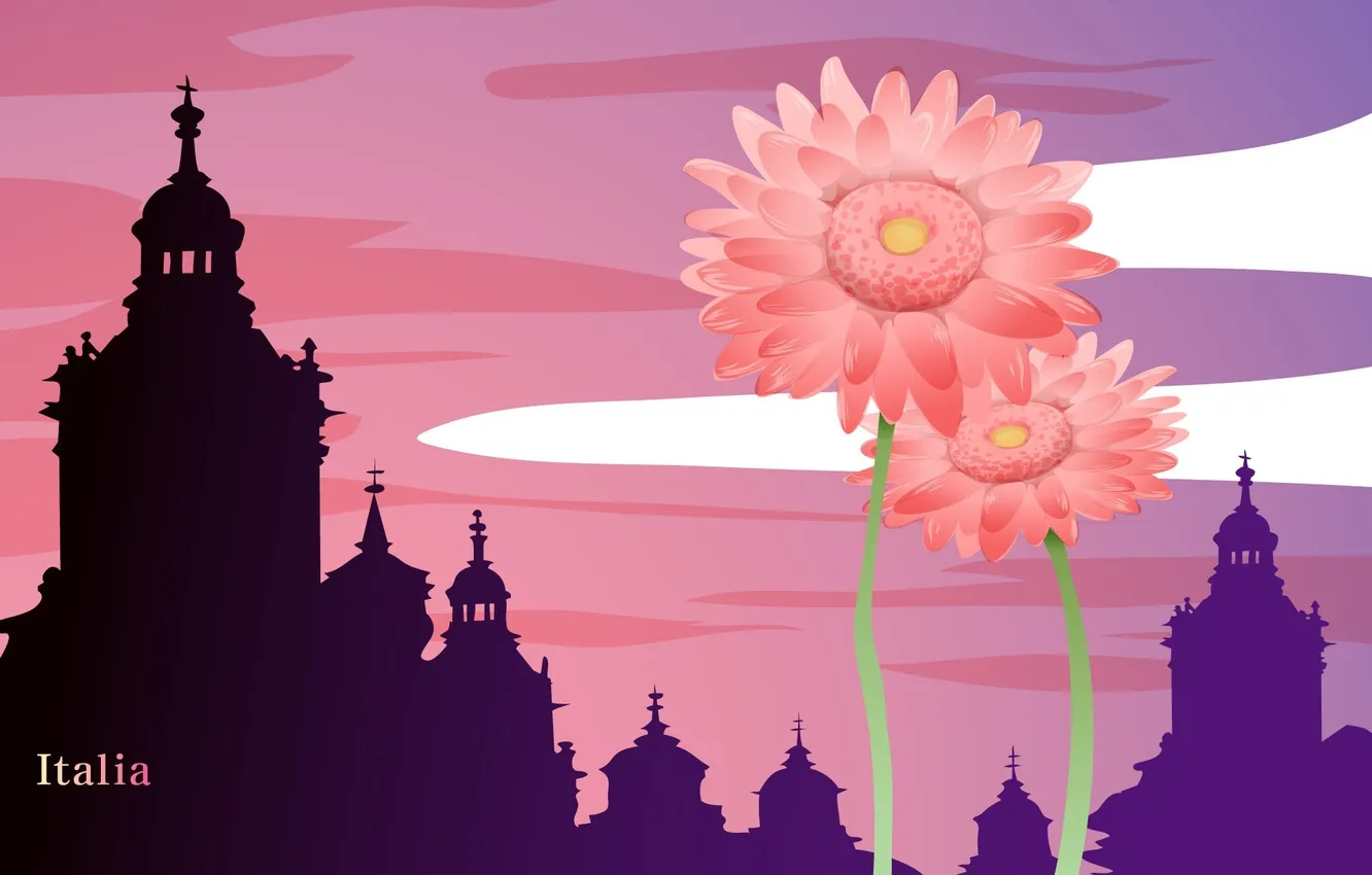 Photo wallpaper flowers, the city, Italy, journey, tourism, Italy, country, the state