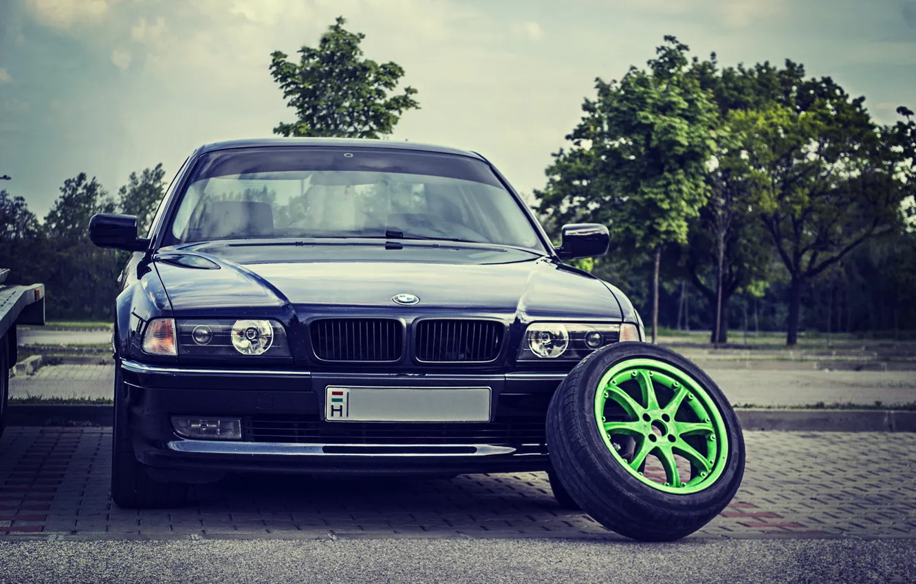 Photo wallpaper BMW, Boomer, Classic, Lights, E38, Bimmer