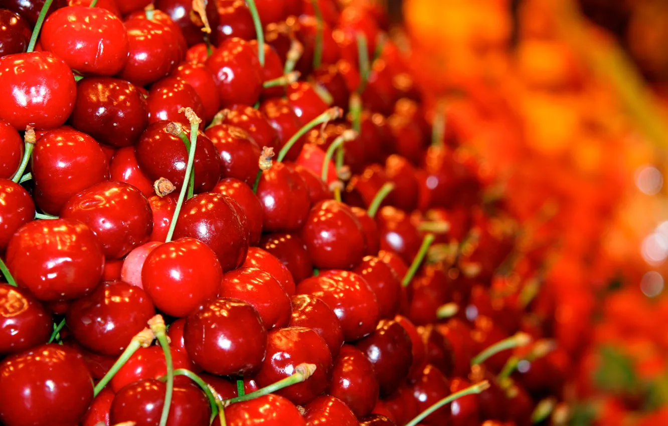 Photo wallpaper berry, red, cherry