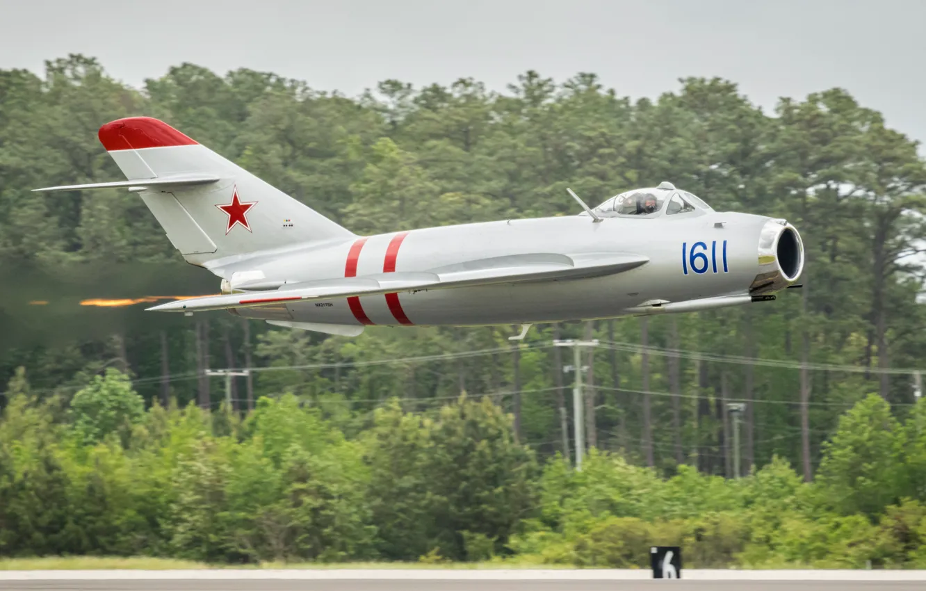 Photo wallpaper fighter, jet, Soviet, The MiG-17