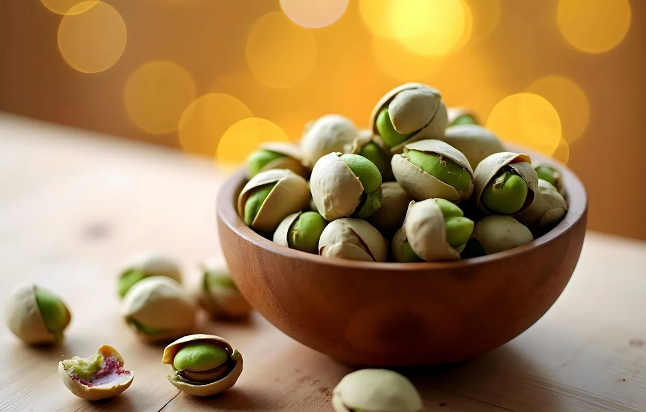 Photo wallpaper bowl, pistachios, AI art