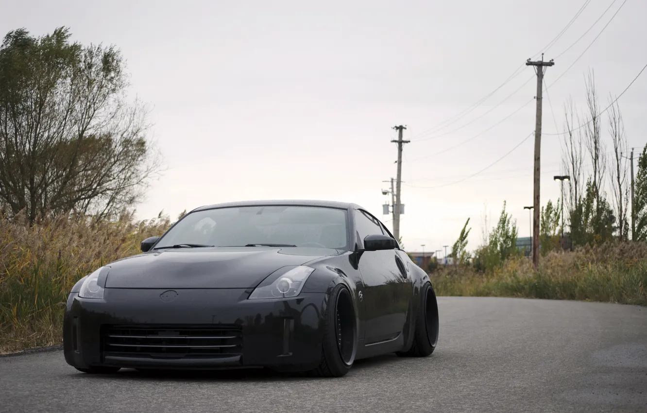 Photo wallpaper black, Nissan, Nissan, 350z, Tuning, nismo, stance, Stance