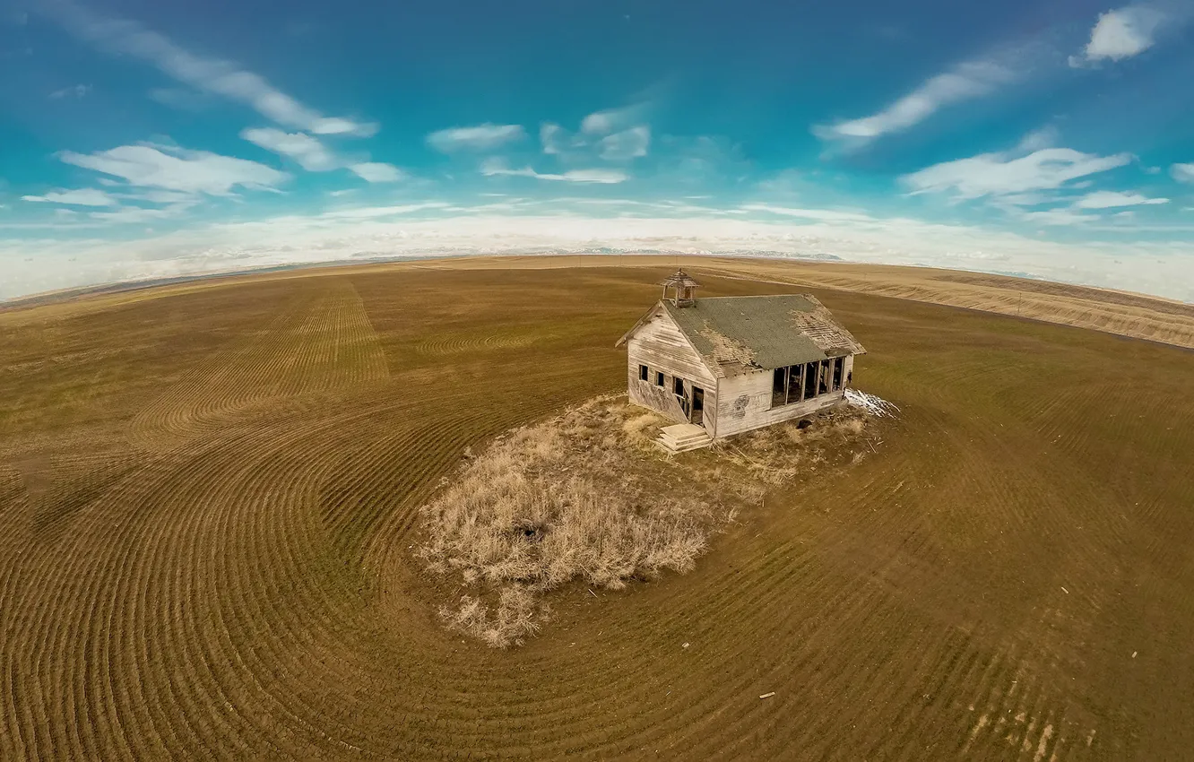 Photo wallpaper house, old, school