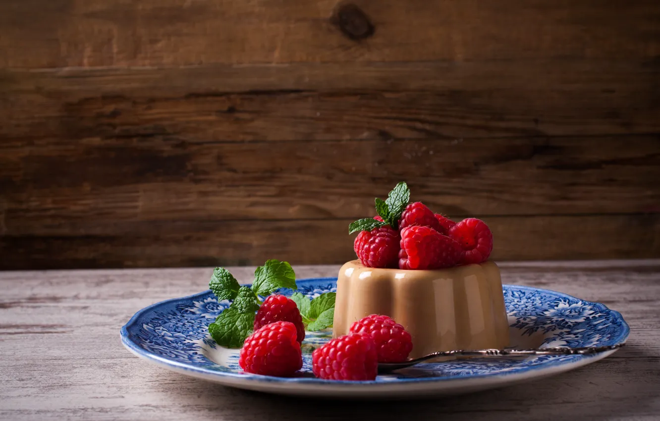 Photo wallpaper berries, raspberry, dessert, souffle, Iryna Melnyk