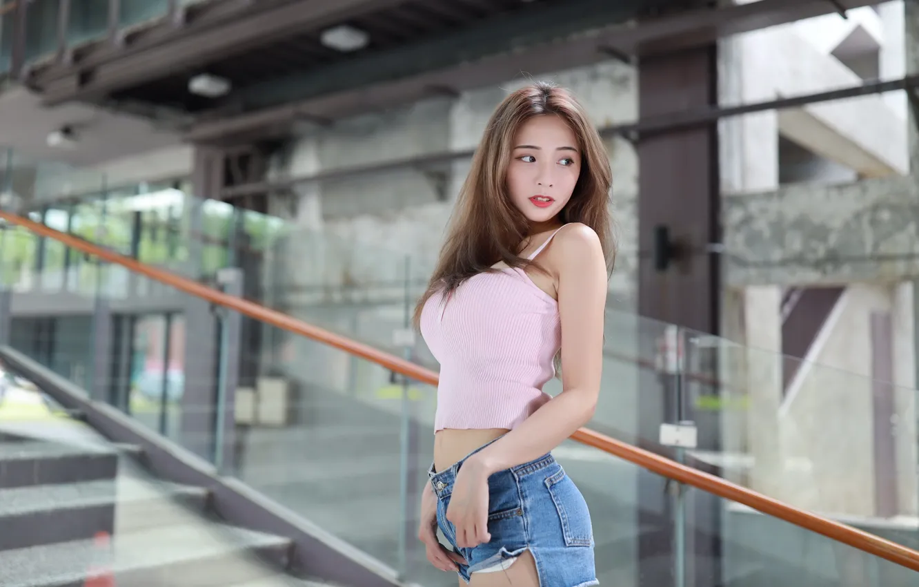 Photo wallpaper girl, pose, Asian