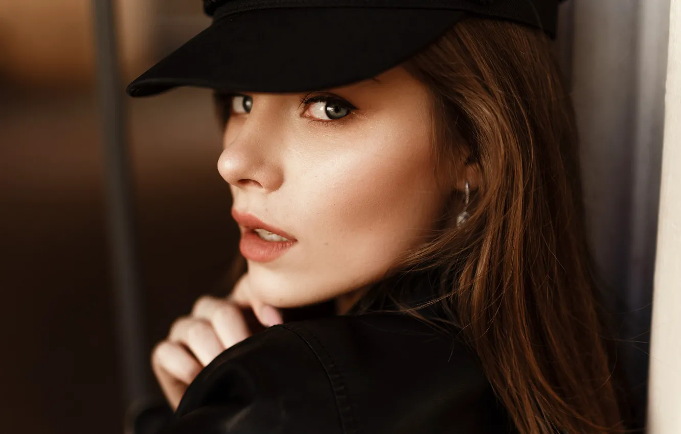 Photo wallpaper look, girl, jacket, Ivan Proskurin