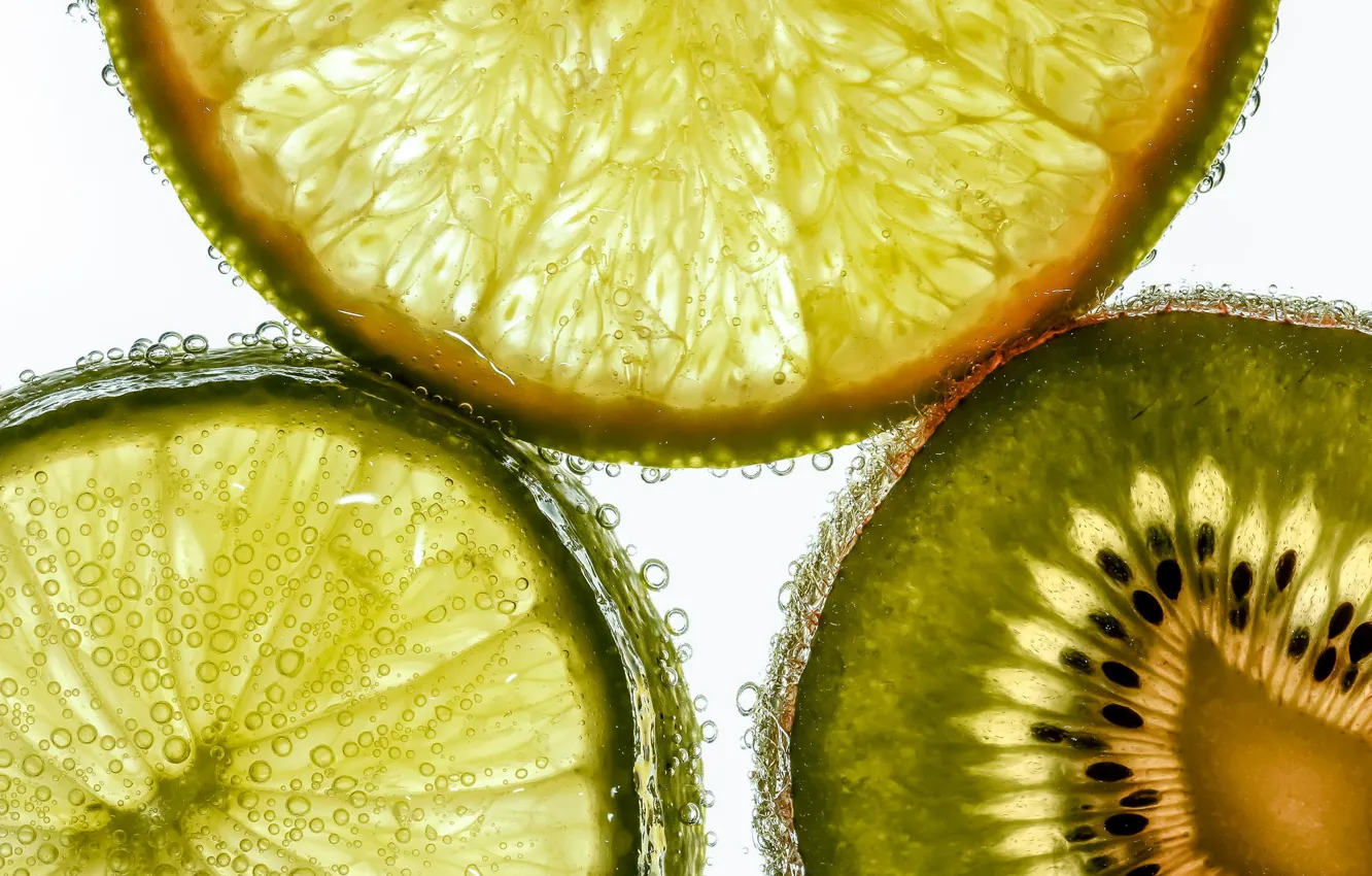 Photo wallpaper orange, kiwi, lime