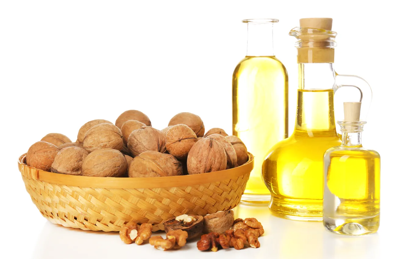 Photo wallpaper oil, vase, nuts