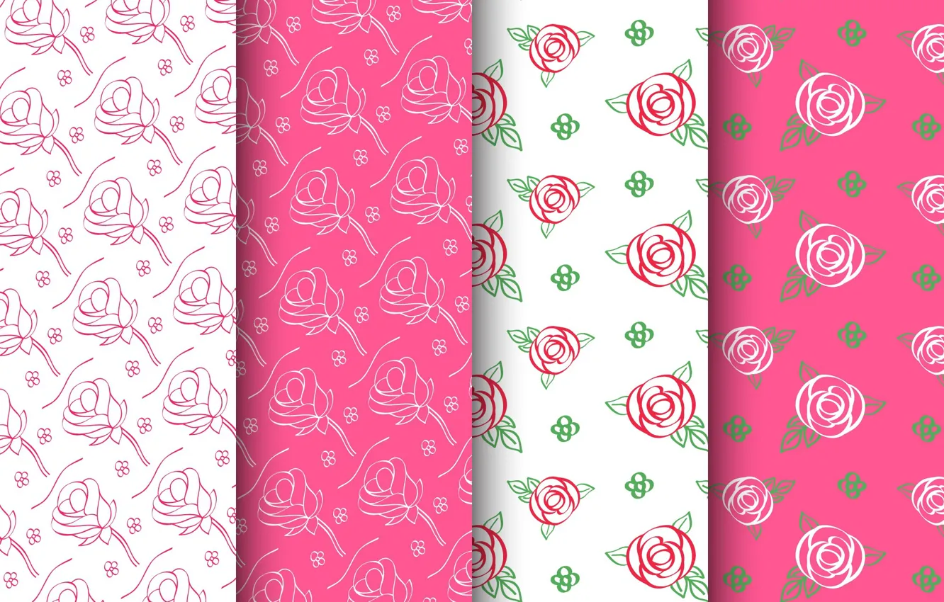 Photo wallpaper flowers, roses, texture, patterns, roses, cute