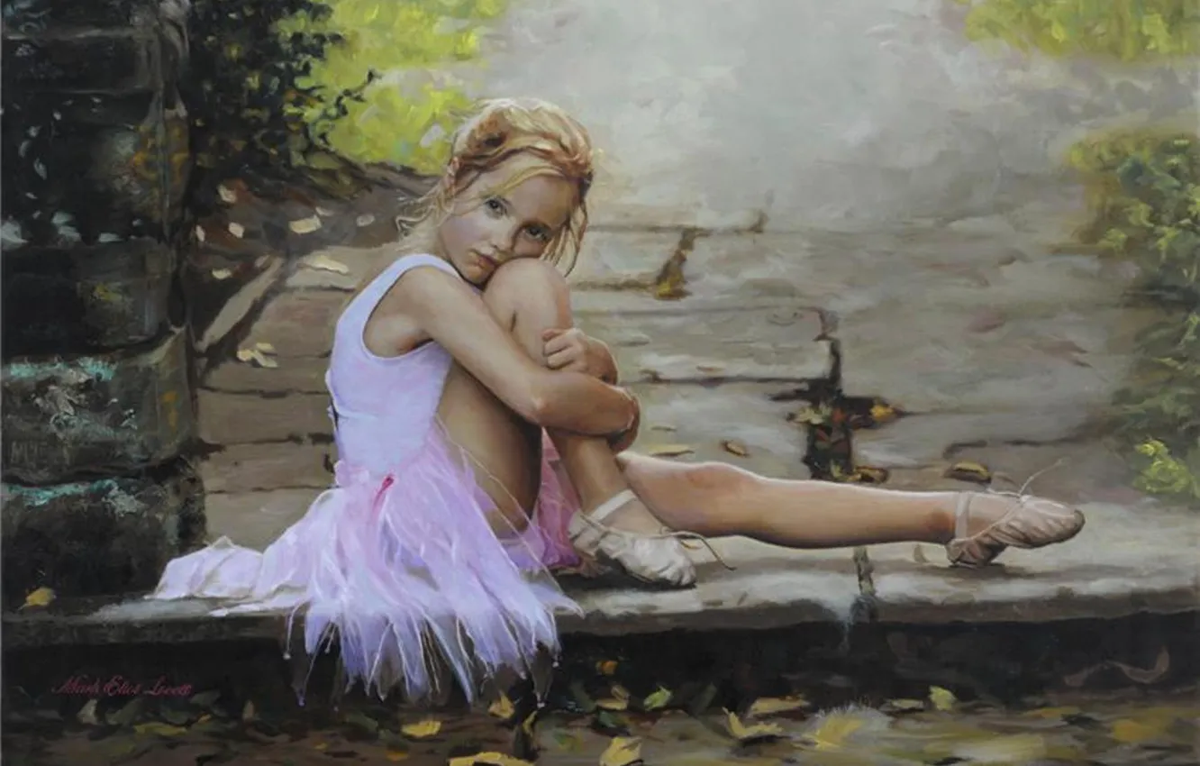 Photo wallpaper sadness, girl, girl, ballerina, Mood, Pointe shoes, young