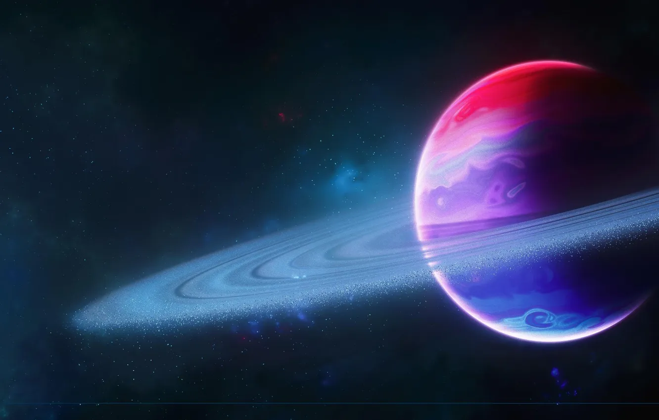Photo wallpaper space, planet, rings