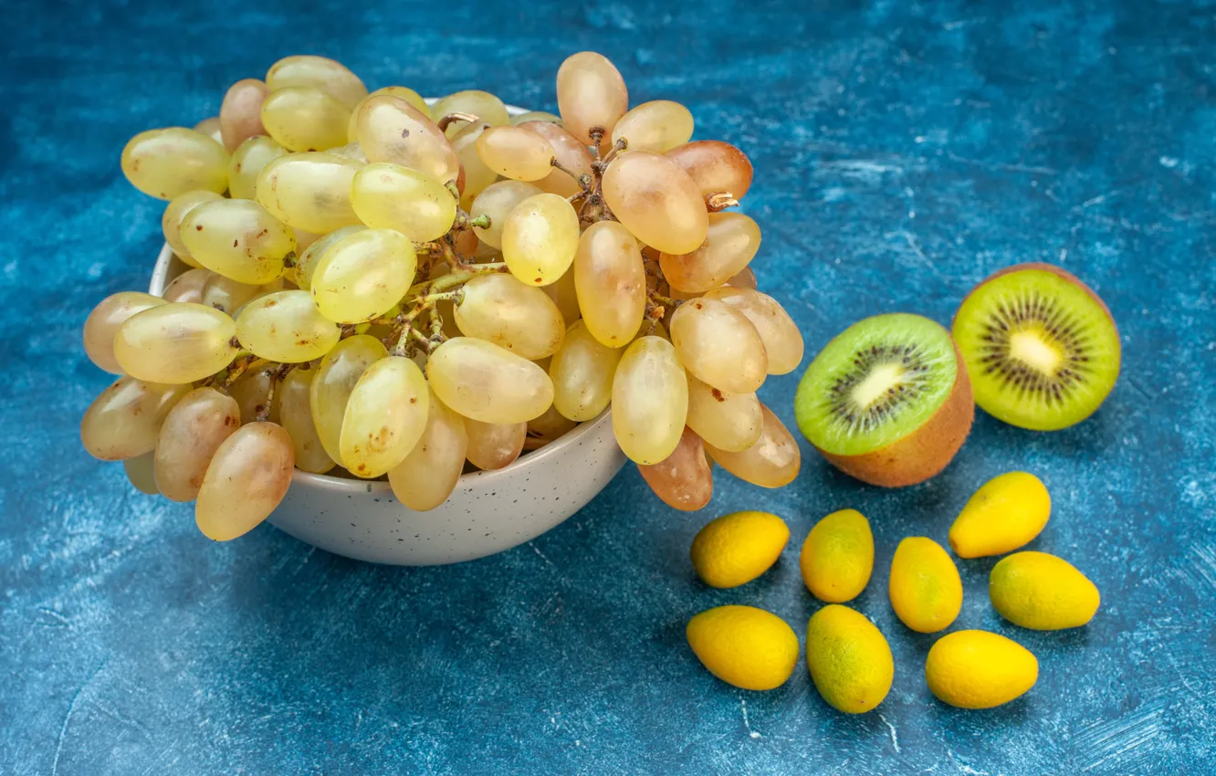 Photo wallpaper background, kiwi, grapes