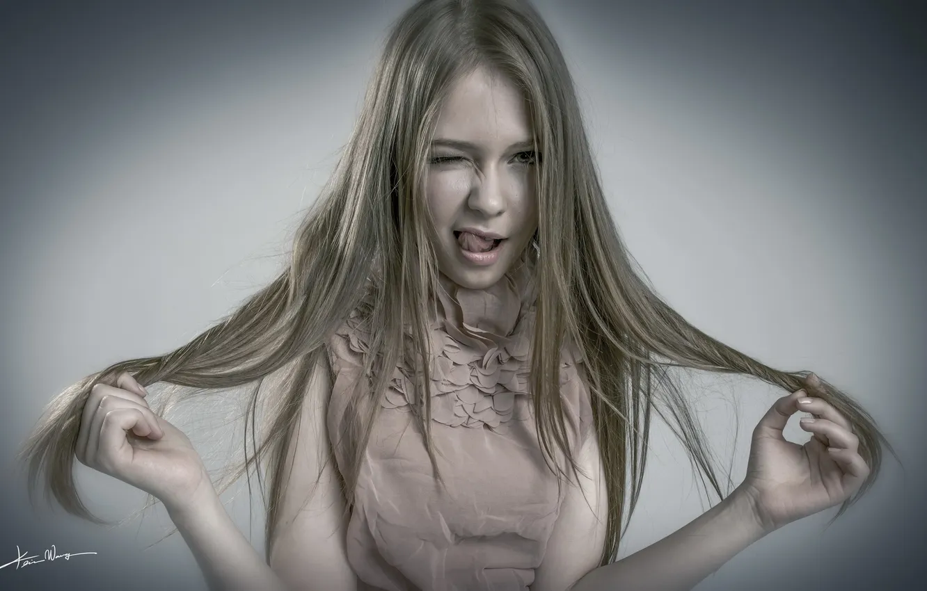 Photo wallpaper look, girl, background