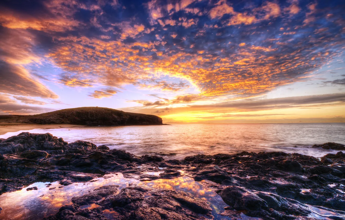 Photo wallpaper sea, the sky, clouds