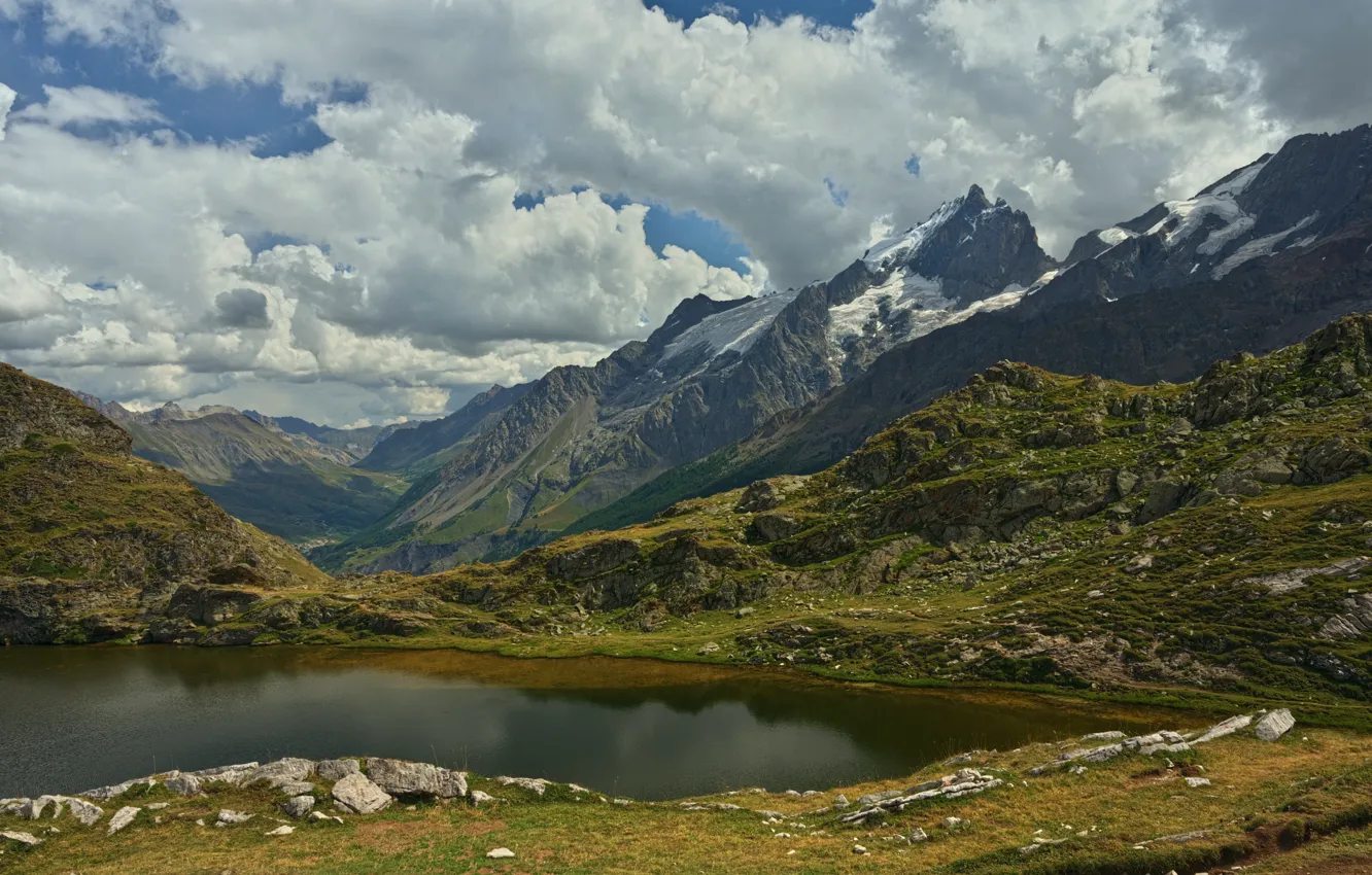 Photo wallpaper mountains, lake, France, Lake Lerie